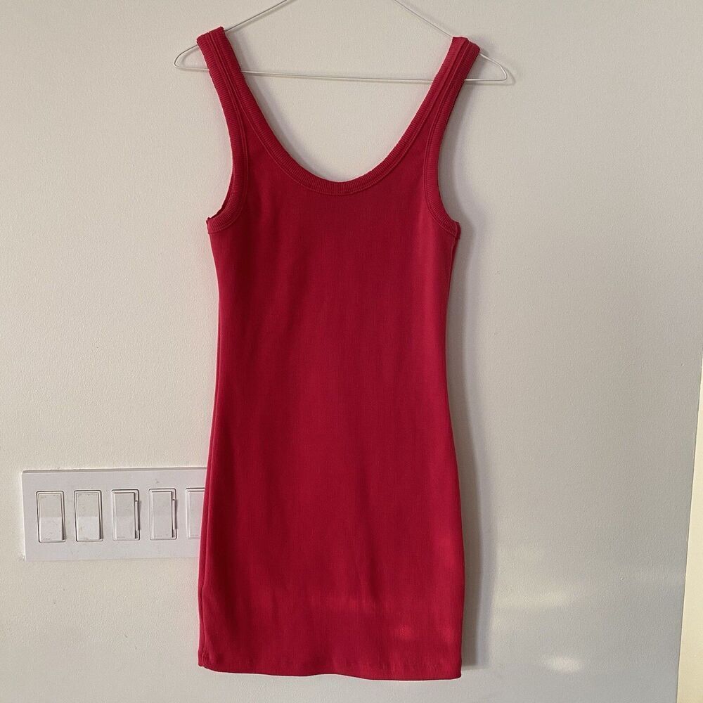 Signature8 Magenta Pink Tank Ribbed bodycon mini dress size small NWOT - Picture 5 of 7